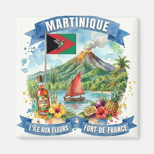 Martinique Eiland Souvenir Magneet (Voorkant)