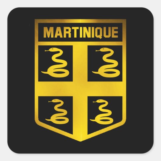 Martinique Emblem Vierkante Sticker (Voorkant)