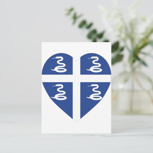Martinique Flag Heart Briefkaart (Staand voorkant)