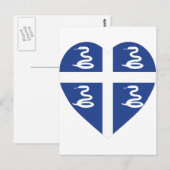 Martinique Flag Heart Briefkaart (Voorkant / Achterkant)