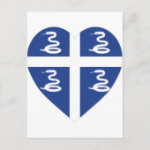 Martinique Flag Heart Briefkaart (Voorkant)