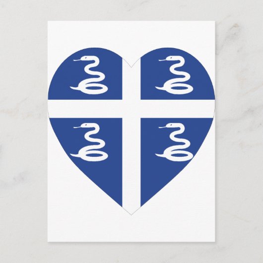 Martinique Flag Heart Briefkaart (Voorkant)