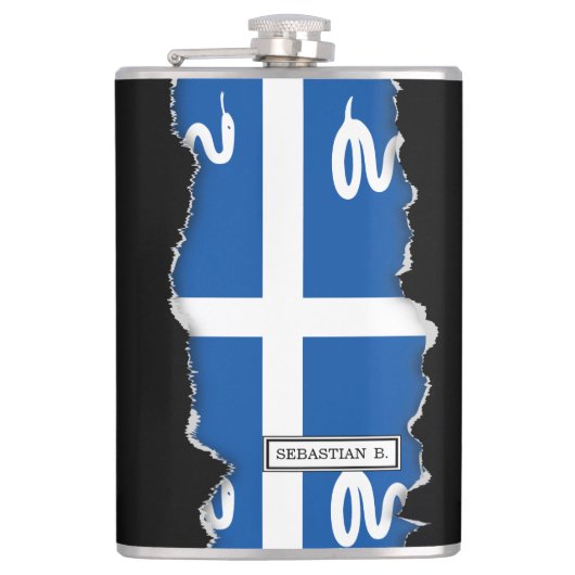 Martinique Flag Heupfles (Voorkant)