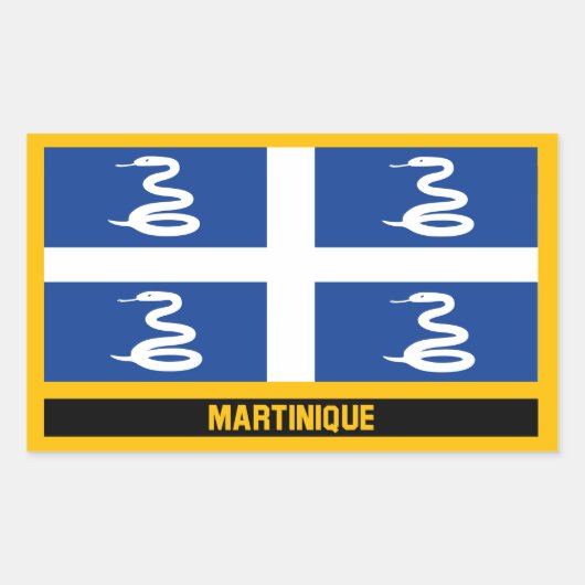 Martinique Flag Rechthoekige Sticker (Voorkant)