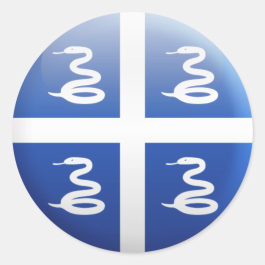 Martinique Flag Ronde Sticker (Voorkant)