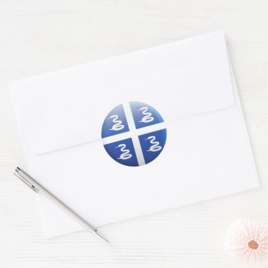 Martinique Flag Ronde Sticker (Envelop)