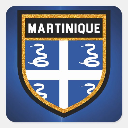 Martinique Flag Vierkante Sticker (Voorkant)