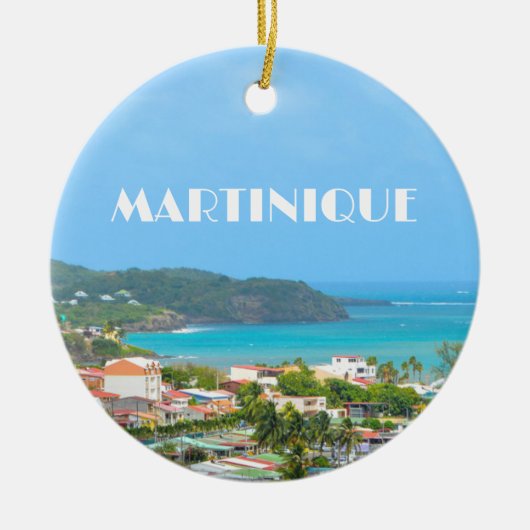 Martinique haven foto keramisch ornament (Voorkant)