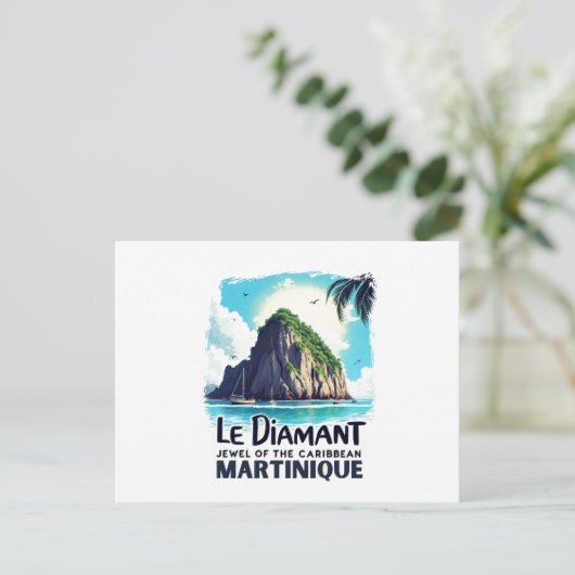 Martinique - Illustration Le Diamant Briefkaart (Staand voorkant)