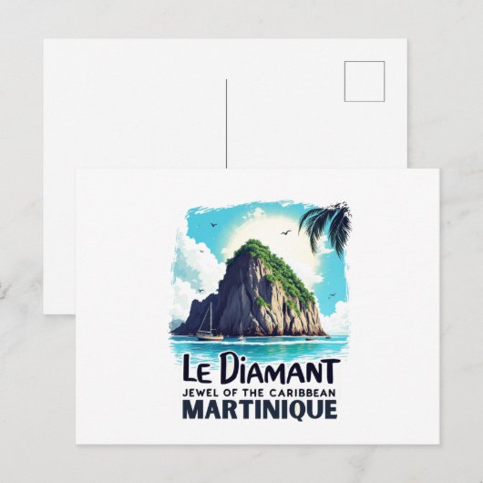 Martinique - Illustration Le Diamant Briefkaart (Voorkant / Achterkant)