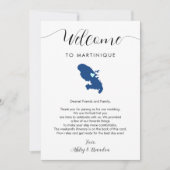 Martinique Kaart Bruiloft Welkomstroute & Brief (Voorkant)