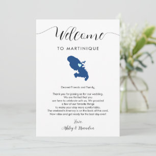 Martinique Kaart Bruiloft Welkomstroute & Brief