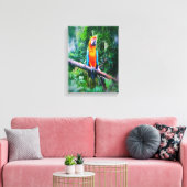Martinique Macaw Canvas Afdruk (Insitu (Woonkamer))