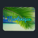 Martinique Magneet<br><div class="desc">strandachtergrond met kokosblad</div>
