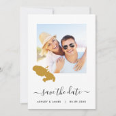 Martinique Map Foto Wedding Save the Date Kaart (Voorkant)
