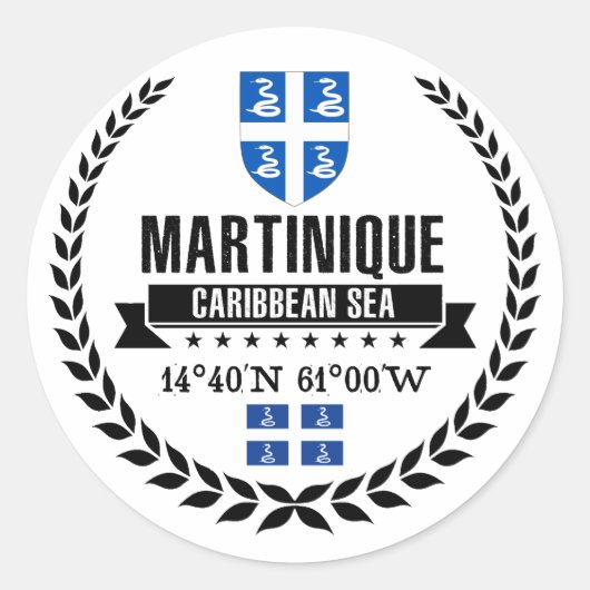 Martinique Ronde Sticker (Voorkant)