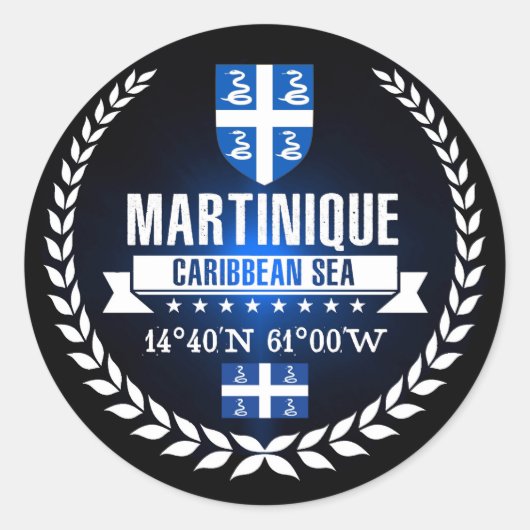 Martinique Ronde Sticker (Voorkant)