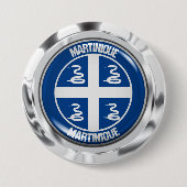 Martinique Round Emblem Ronde Button 7,6 Cm (Voorkant)