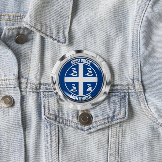 Martinique Round Emblem Ronde Button 7,6 Cm (In situ)