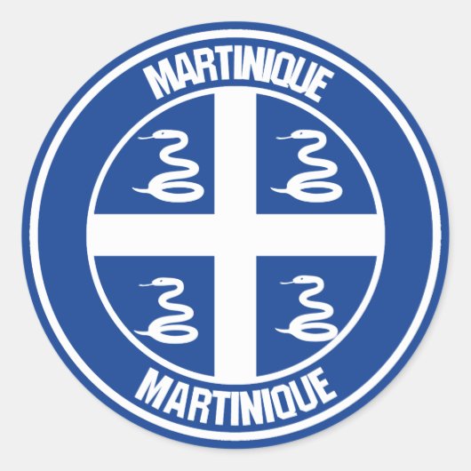 Martinique Round Emblem Ronde Sticker (Voorkant)