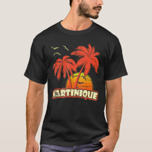 Martinique Summer Palm Trees 80s Beach Sunset T-shirt