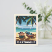 Martinique Tropical Paradise, Vintage Beach Travel Briefkaart (Staand voorkant)