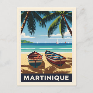 Martinique Tropisch Paradijs, Oude Strand Reizen Briefkaart