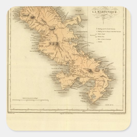 Martinique Vierkante Sticker (Voorkant)