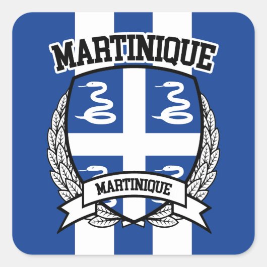 Martinique Vierkante Sticker (Voorkant)