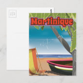Martinique vintage reisposter briefkaart (Voorkant / Achterkant)