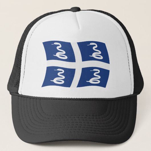 Martinique Vlag Hoed Trucker Pet (Voorkant)