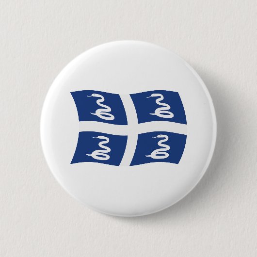 Martinique Vlag Knop Ronde Button 5,7 Cm (Voorkant)