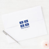 Martinique vlag met naam ronde sticker (Envelop)