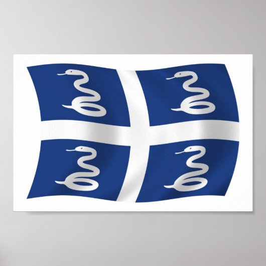 Martinique Vlag Poster Afdruk (Voorkant)