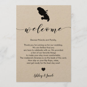 Martinique Wedding Welcome Letter & Itinerary Programmakaart