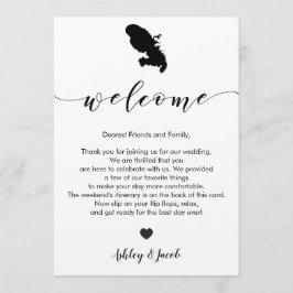 Martinique Wedding Welkomstbrief & reisroute Programmakaart