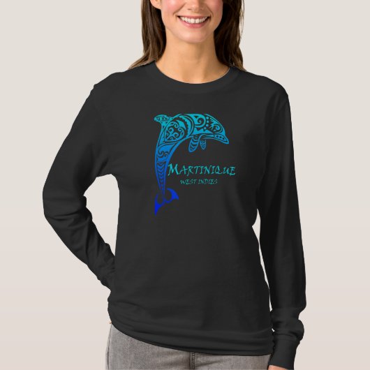 Martinique West Indies Tribal Dolphin Vaca T-shirt (Voorkant)