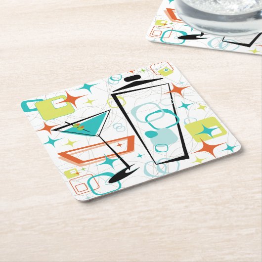 Martinis A Go-Go Drink Coasters Kartonnen Onderzetters (Schuin)