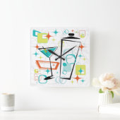 Martinis A Go-Go-klok Vierkante Klok (Huis)