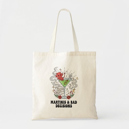 Martinis & Bad Decisions Duivel Cocktail Grappig Tote Bag (Voorkant)