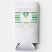 Martinis & Bikinis – Retro 2025 vrijgezellenfeest Seltzer Blikjeskoeler (Voorkant)