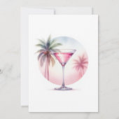 Martinis & Bikinis Tropisch Meisjesuitje Kaart (Achterkant)