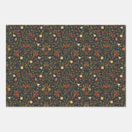 Martinis en Botanicals Kerst Inpakpapier Vel