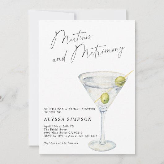 Martinis en het Huwelijk Vrijgezellenfeest Kaart (Voorkant)