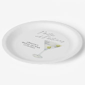 Martinis en het Huwelijk Vrijgezellenfeest Papieren Bordje (Gekanteld)