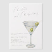 Martinis en het Huwelijk Vrijgezellenfeest Vellum Uitnodigingen (Voorkant)