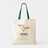 Martinis en maretak Grappige Aangepaste Kerst Tote Bag (Achterkant)
