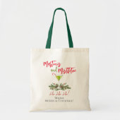 Martinis en maretak Grappige Aangepaste Kerst Tote Bag (Voorkant)