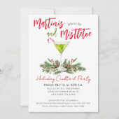 Martinis en maretak Kerstborrel Kaart (Voorkant)