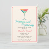 Martinis en Matrimony Cocktails Vrijgezellenfeest Kaart (Staand voorkant)
